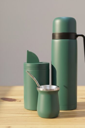 TERMO MEDIA MANIJA 1000ML + MATE + YERBERA + BOMBILLA