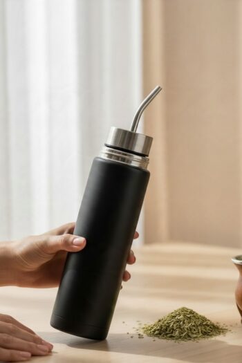 MATE LISTO 2 EN 1 RECTO 750ML NEGRO